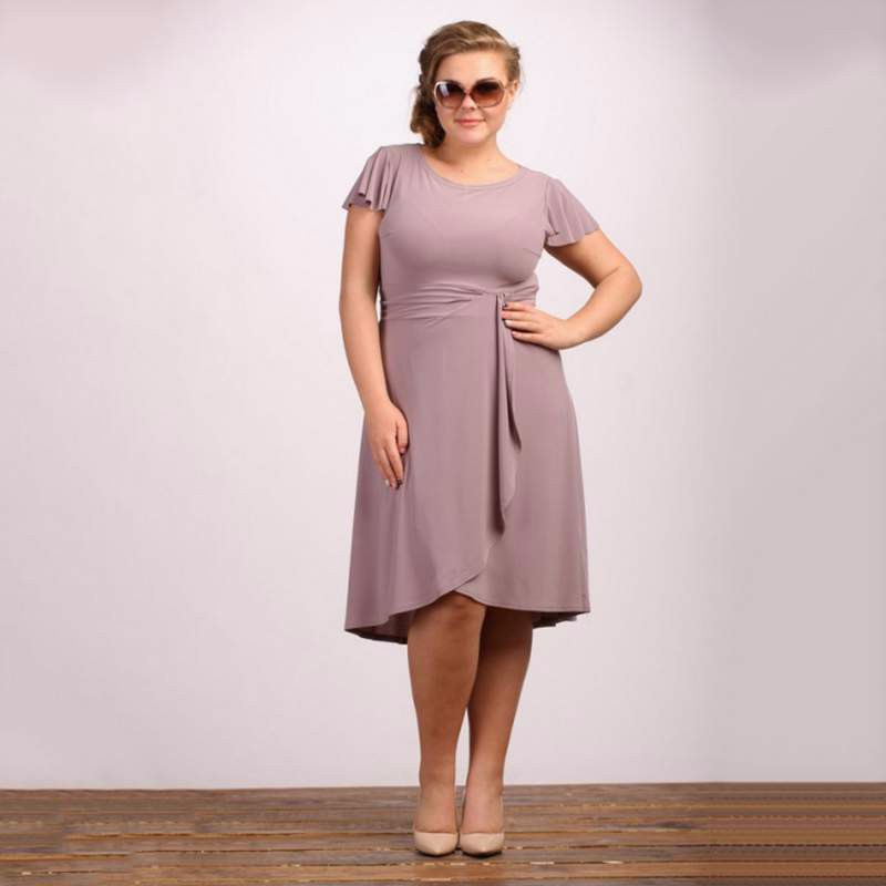 Pink Knee Length Dresses for Plus Size Women